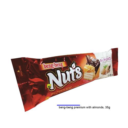 Beng Beng NUTS - Chocolate Caramel Wafer With ALMONDS - 35g