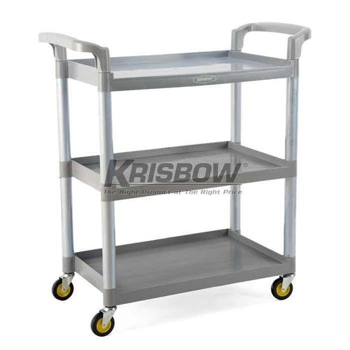 Krisbow KW1801393 Three Step Trolley Small Grey
