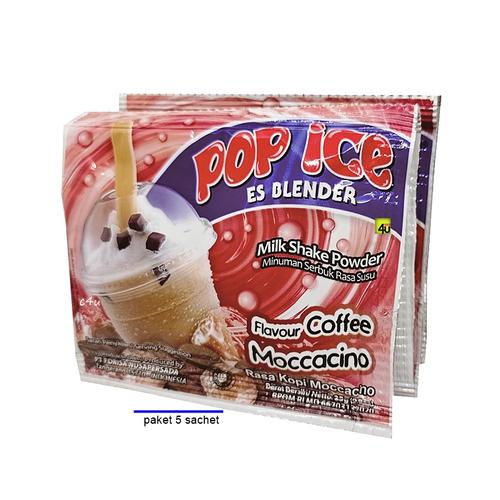 POP ICE - Milk Shake Powder ANEKA RASA - PAKET 5 SACHET C MOCCACINO