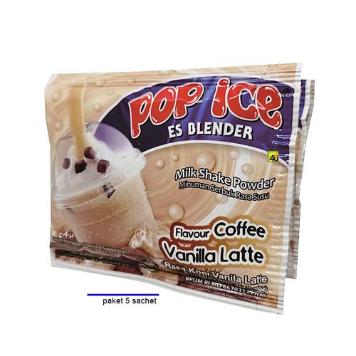 POP ICE - Milk Shake Powder ANEKA RASA - PAKET 5 SACHET C VANILLA LATTE