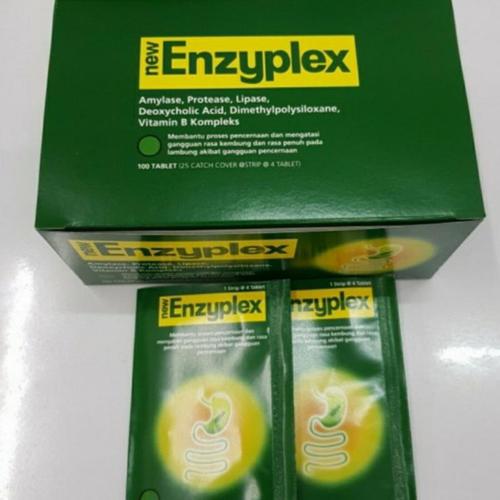 Original per strip New Enzyplex isi 4  enzym dan pencernaan lambung