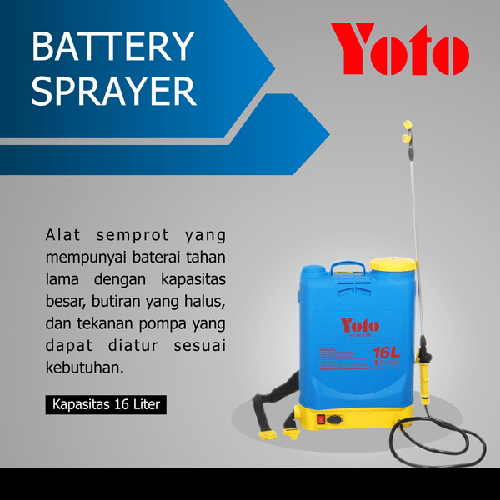 Battery Sprayer/Alat Semprot Desinfektan YOTO 16 Liter Baterai/YT-16BTR