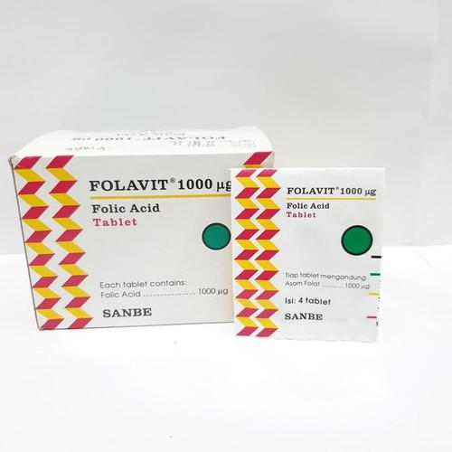 Original Folavit 1000 mcg Folic Acid 1000 mcg / Asam Folat 1 mg / Box Isi 100