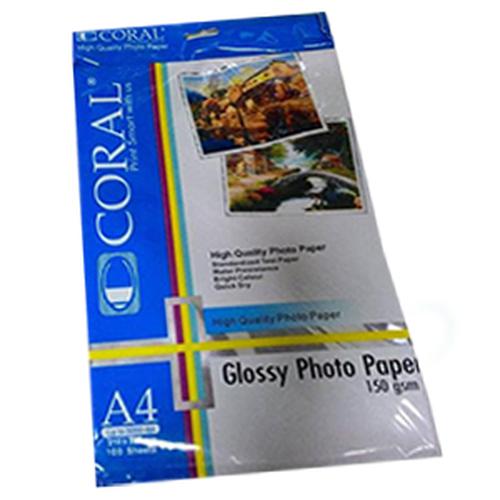 Kertas Glossy Photopaper Coral One Side 150gsm Isi 100 Lembar