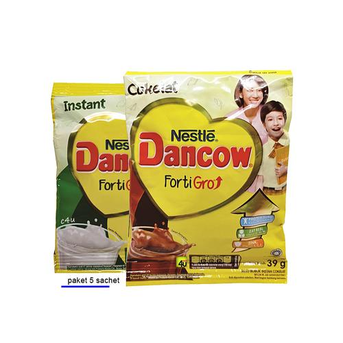 Dancow Fortigro - Susu Bubuk Instan - Paket 5 sachet Coklat