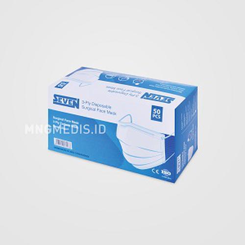MNG Medis Surgical Face Mask Seven Masker Earlop 3Ply Isi 50pcs