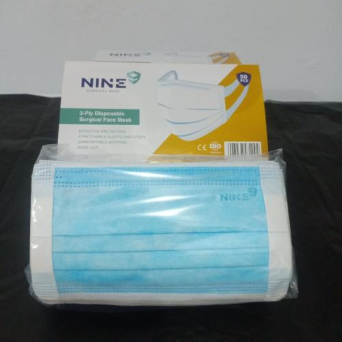 NINE Masker Medis Premium (Surgical Face Mask) 3 ply isi 50 pcs