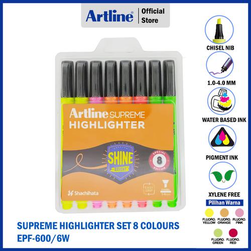 ARTLINE Spidol Supreme Highlighter Marker Set 8 Colours EPF-600/8W