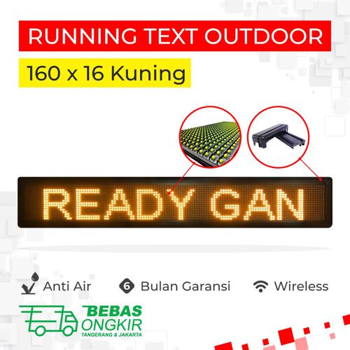 Running Text Indoor Outdoor 160x16 cm Kuning