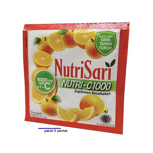 NUTRISARI - Nutri C1000 Rasa Jeruk - PAKET 5 SACHET / NUTRI SARI