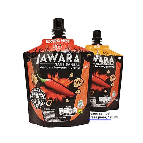 JAWARA - Saus Sambal dengan Bawang Goreng - 120ml Pouch EXTRA HOT