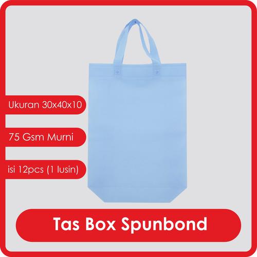 TAS BOX HANDLE 30x40X10 / GOODIE BAG SPUNBOND / Tas Belanja Murah / Kantong Belanja / Tas Souvenir