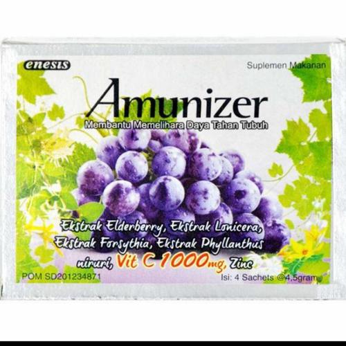 Original Amunizer Vitamin C 1000mg zinc box isi 4 Sachet