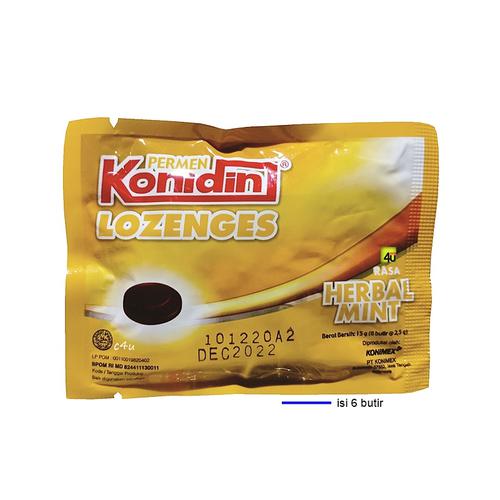 Konidin Lozenges - Permen Pelega Tenggorokan - 1 SACHET isi 6 butir KUNING