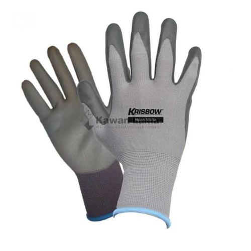 Krisbow 10084238 Work Glove Nylon Nitrile Mechanical Greasy
