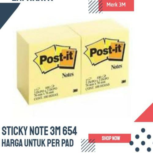 Sticky Note 654 3M / Post it 654 3M Kuning