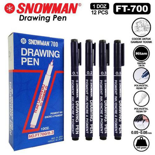 Drawing pen Snowman FT 700 0.05 0.1 0.2 0.3 0.4 0.5