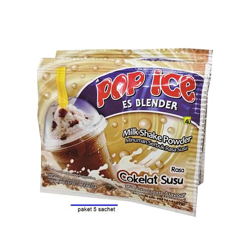 POP ICE - Milk Shake Powder ANEKA RASA - PAKET 5 SACHET MILK CHOCOLATE