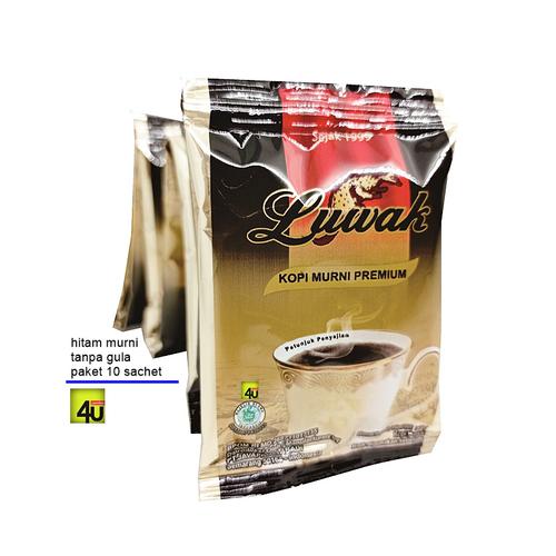 Luwak - Kopi Hitam Murni Premium - PAKET 10 SACHET Mini