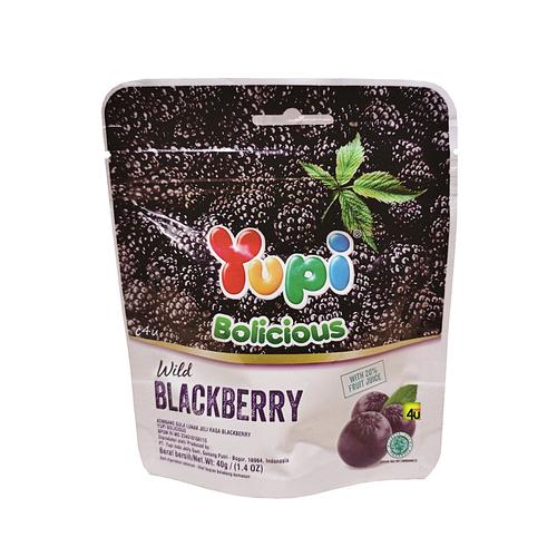Yupi Bolicious - Fruit Juice Jelly Candy - POUCH 40 gr Blackberry