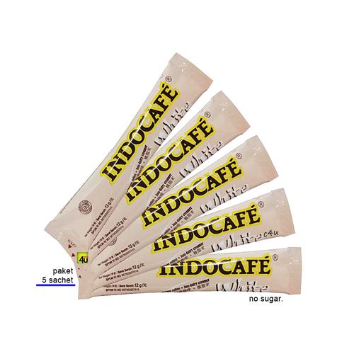 Indocafe WHITE Stick - No Sugar - Paket 5 sachet