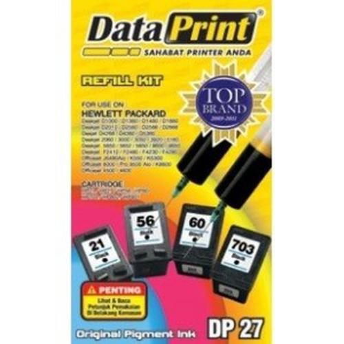 refill tinta suntik HP data print dataprint DP 27 black hitam