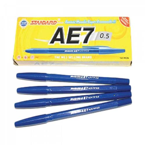 Pulpen Standart AE 7 Biru (pack) 12 pulpen