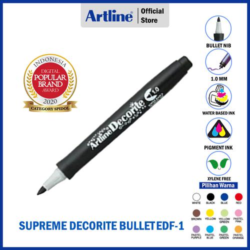 ARTLINE Spidol Supreme Decorite Bullet Nib Marker EDF-1 METALIC BLUE