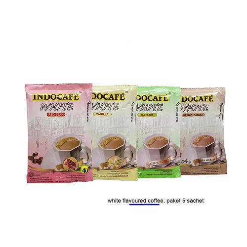 Indocafe WHITE - Flavoured Coffee Mix - Paket 5 sachet Hazelnut