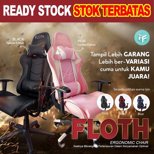 Kursi gaming / Bangku gaming /Premium quality gaming chair Floth PINK