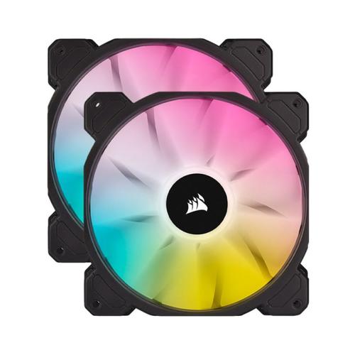 CORSAIR iCUE SP140 RGB ELITE PWM Fan -Dual Fan Kit with Lighting Node