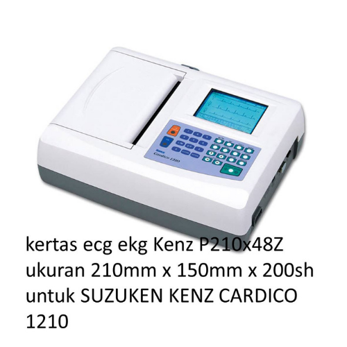kertas ecg ekg Kenz P210x48Z ukuran 210mm x 150mm x 200sh untuk SUZUKEN KENZ CARDICO 1210