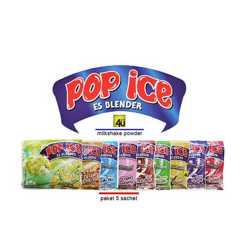 POP ICE - Milk Shake Powder Rasa BUAH - PAKET 5 SACHET YOGURT STRAWBRY