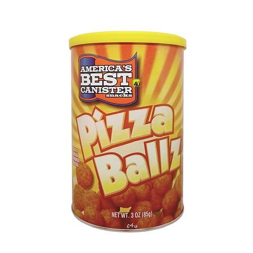Americas Best Canister Snacks - Extrudat CHEESE Snack PIZZA BALLZ