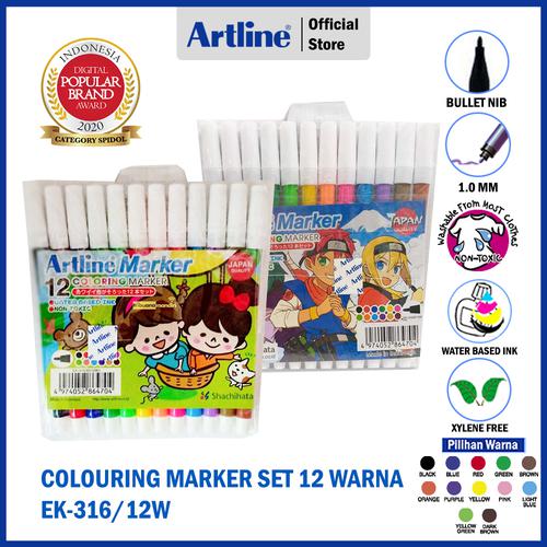 ARTLINE Spidol Mewarnai Marker SET 12 Colours EK-316/12W