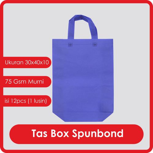 TAS BOX HANDLE 30x40X10 / GOODIE BAG SPUNBOND / Tas Belanja Murah / Kantong Belanja / Tas Souvenir