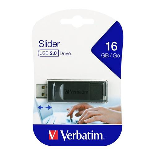 Verbatim Store n Go USB Drive 2.0 - Slider 16GB - Black 65925