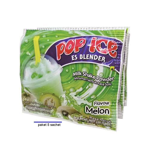 POP ICE - Milk Shake Powder Rasa BUAH - PAKET 5 SACHET MELON