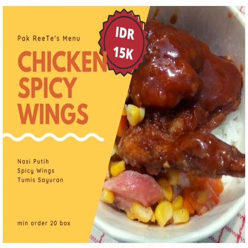 Aneka Nasi Pak Ree Te - Chicken Spicy Wings 100 Pack