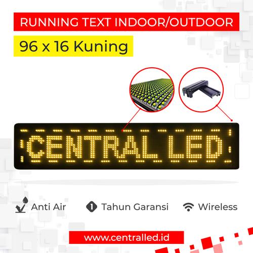 Running Text Indoor Outdoor 96x16 cm Kuning