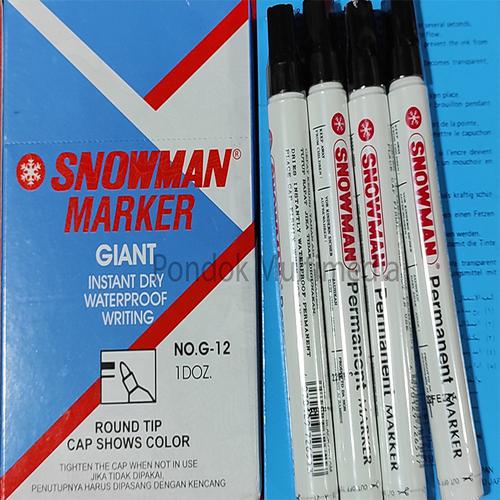 Snowman Marker G12 Black / Hitam Permanen