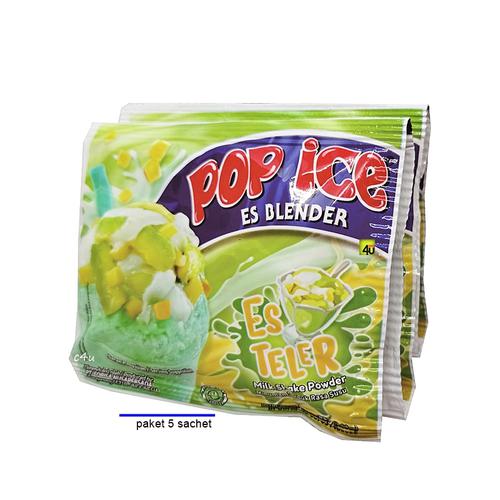 POP ICE - Milk Shake Powder ANEKA RASA - PAKET 5 SACHET ES TELER