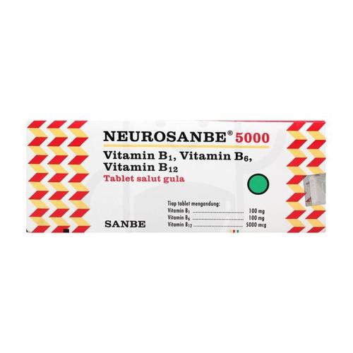 Original Neurosanbe 5000 Box Isi 100 Tablet Vitamin B1. B6. B12