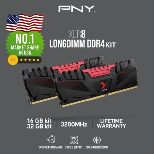 Memory PNY Longdimm 16GB (8 X 2) DDR4 3200MHZ PC25600 (XLR8)
