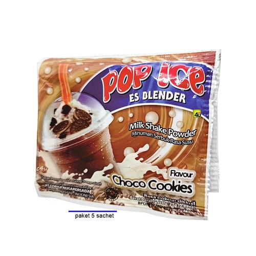 POP ICE - Milk Shake Powder ANEKA RASA - PAKET 5 SACHET CHOCO COOKIES