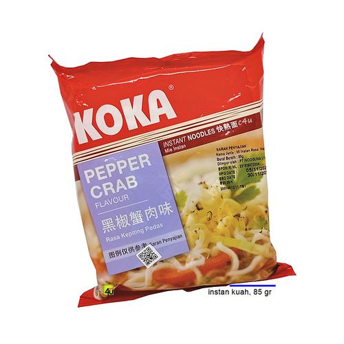 KOKA Reguler Pack - Singapore Instant Noodles - 85 gr HALAL Pepper Crab