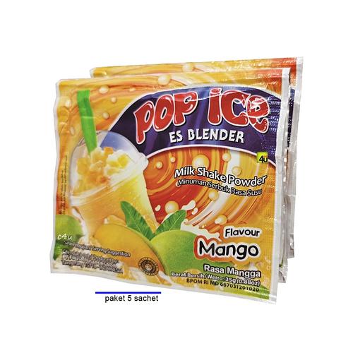 POP ICE - Milk Shake Powder Rasa BUAH - PAKET 5 SACHET MANGO