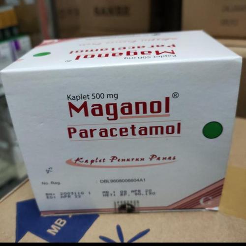 Original Maganol 500mg Box 100  Paracetamol Pereda Panas Nyeri Pusing