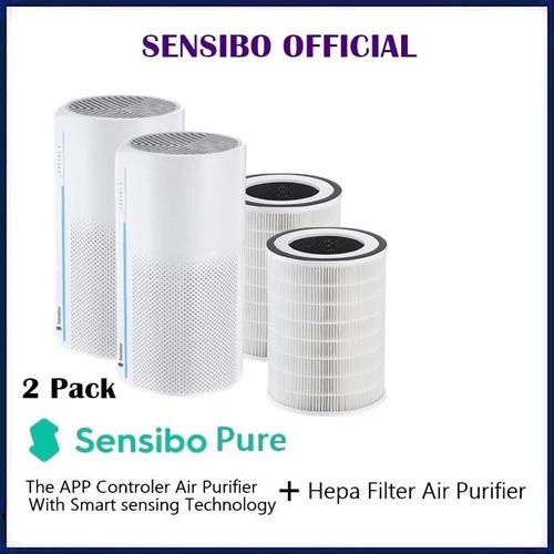 Sensibo Pure Air Purifier 2 Pack + 2 HEPA Filter (Family Kit Combo)