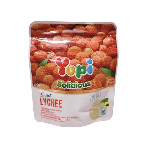 Yupi Bolicious - Fruit Juice Jelly Candy - POUCH 40 gr Lychee